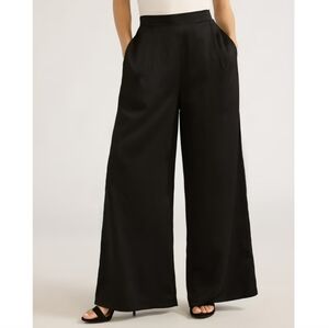 METROPOLITAN pull-on wide leg black summer pants